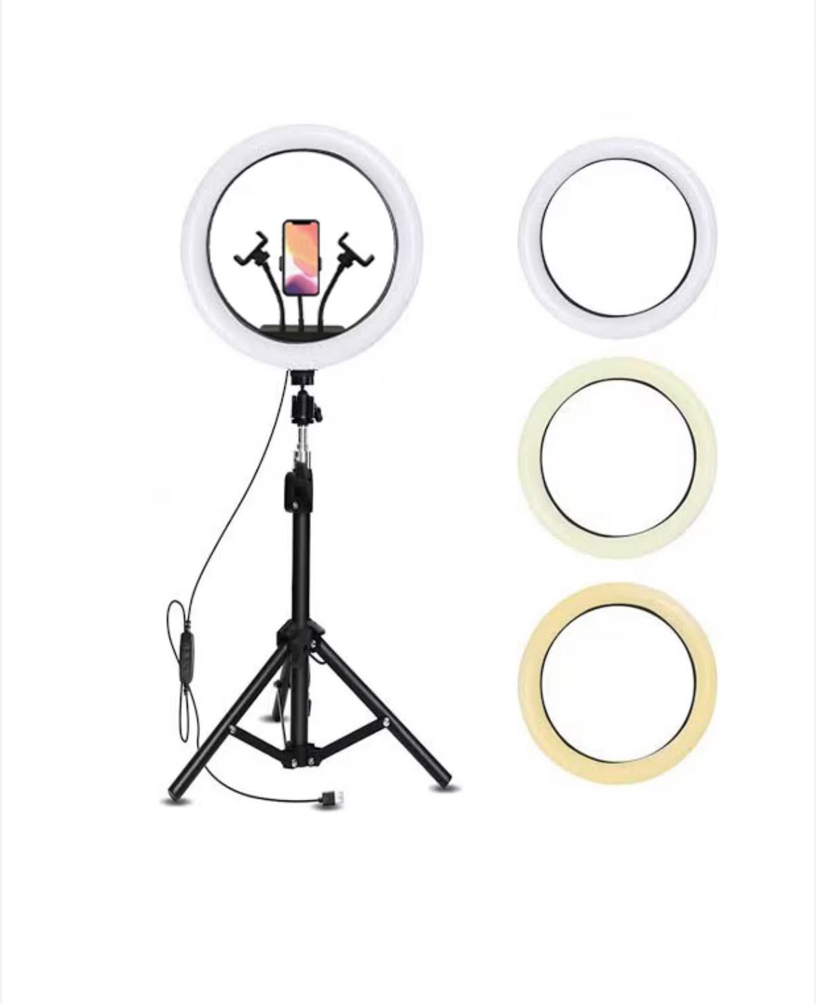 LED Selfie Ring лампа със стойка трипод 200см, диаметър 40см