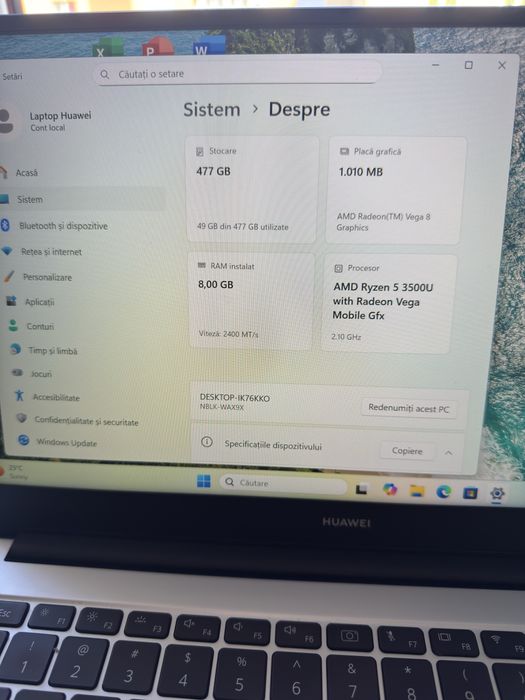 Laptop Huawei Matebook D14 AMD Ryzen 5 8GB RAM 512 SSD Windows Office