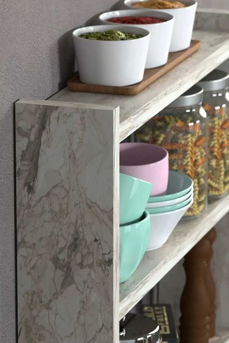 Кухненски рафт за плот – дървена етажерка за кухня на 3 нива - 5 цвята