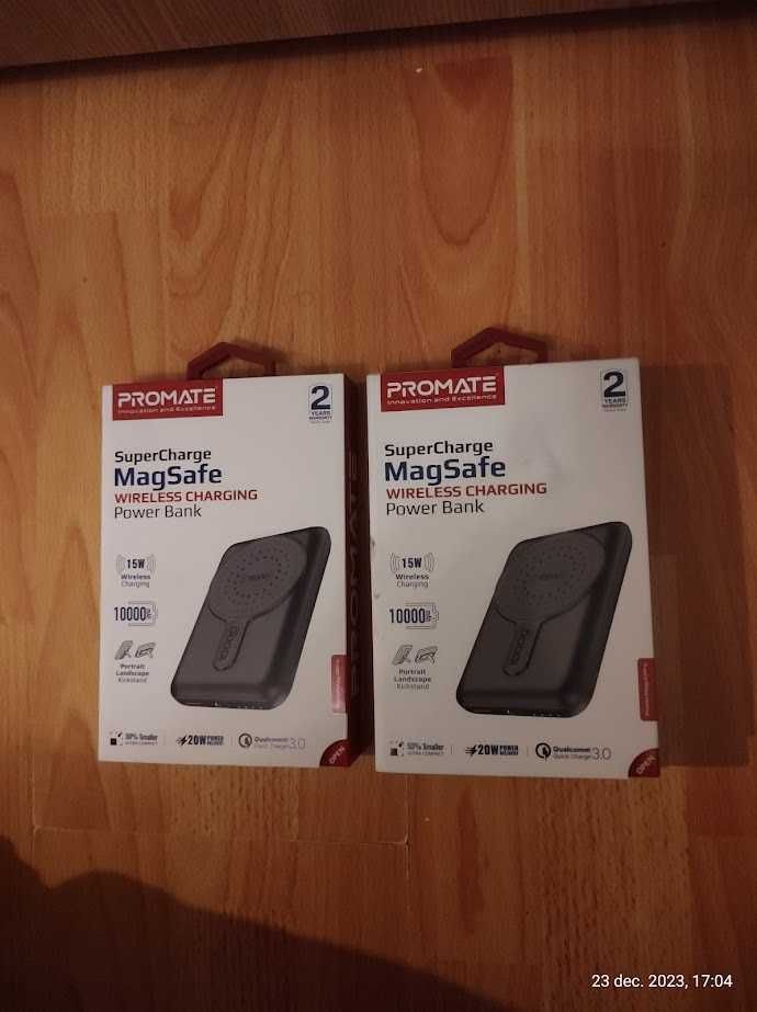 Power Bank magnetic wireless Promate 10000mAh USB tip C 15W(Promoție).