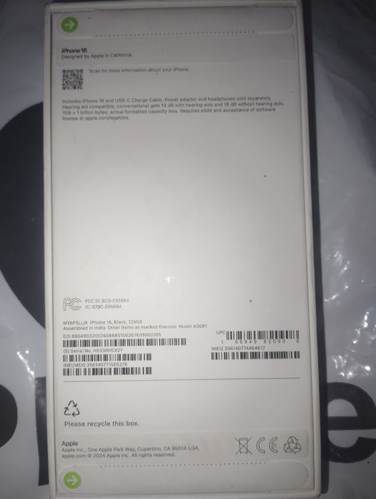 iPhone 16. 128 Новый не распечатанный iPhone 16. 128 Yangi ochilmagan.