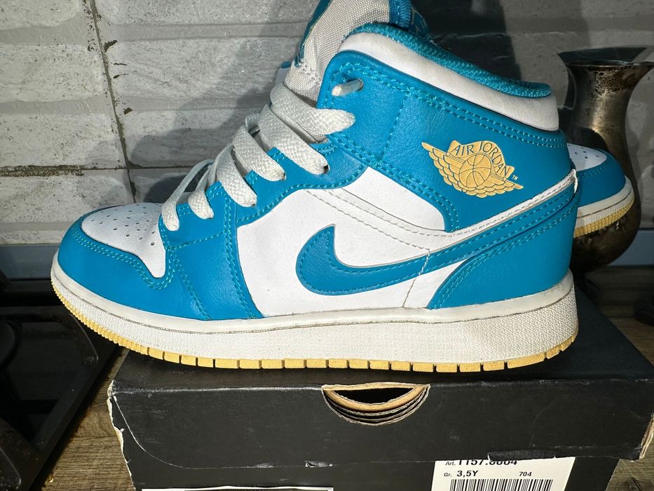 Nike Jordan One Mid Aqua Tone Celestial Gold White35,5