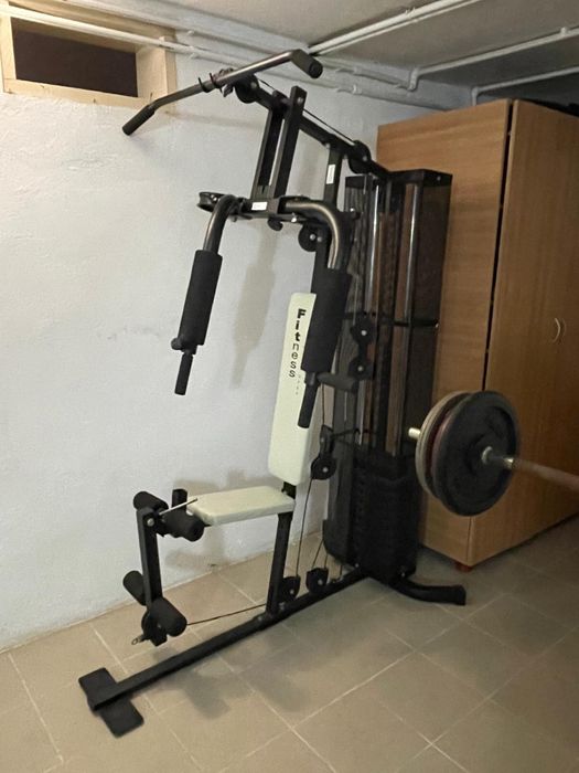 PACHET FITNESS COMPLET - banca haltere + aparat multifunctional