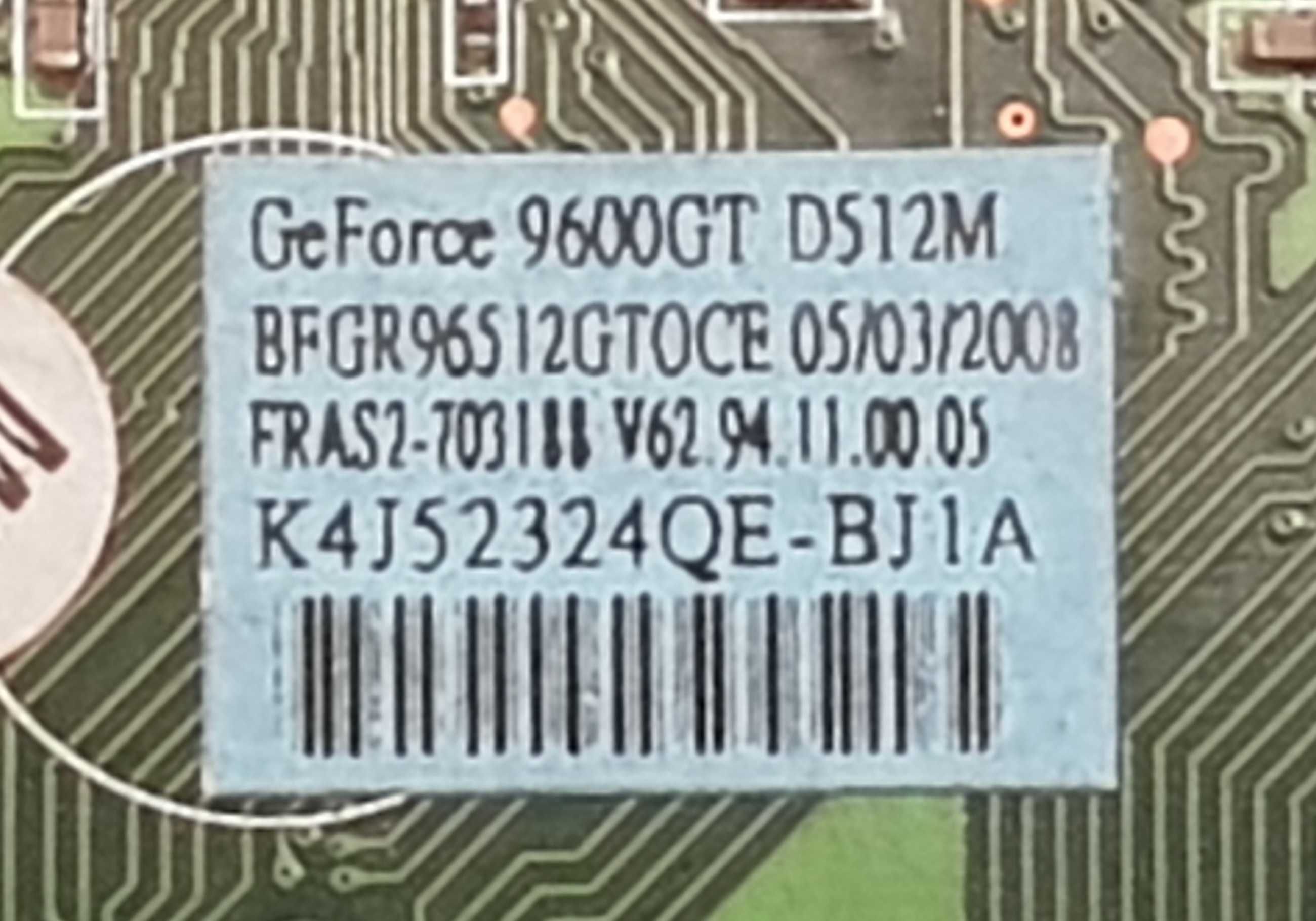 Placa Video Retro Gaming BFG GeForce 9600 GT OC 512MB GDDR3 256bit