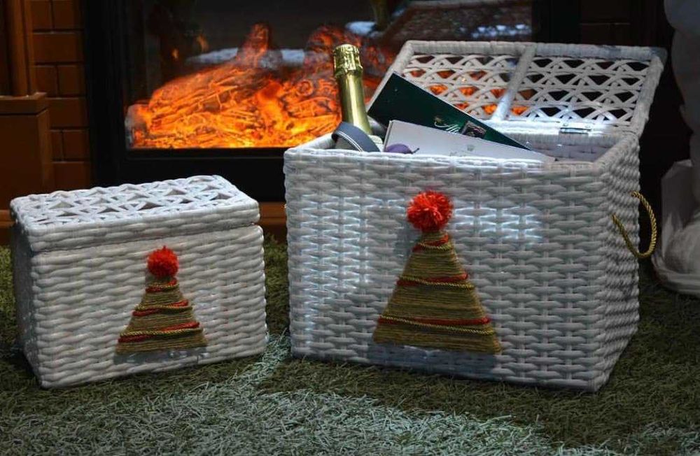 Корзина плетеная экоротанг