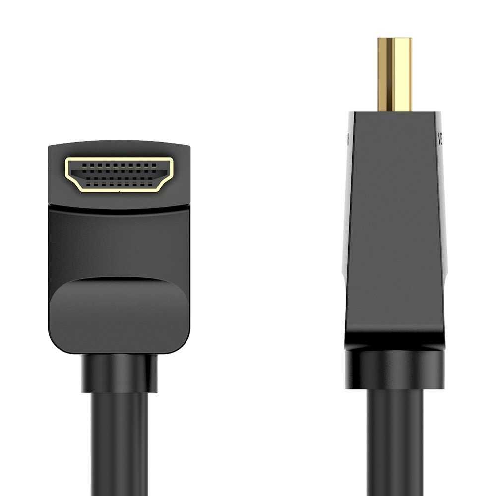 Кабел HDMI М Ъглов на 90° -M Ver:2.0 4K/60Hz Gold 2M Vention AARBH