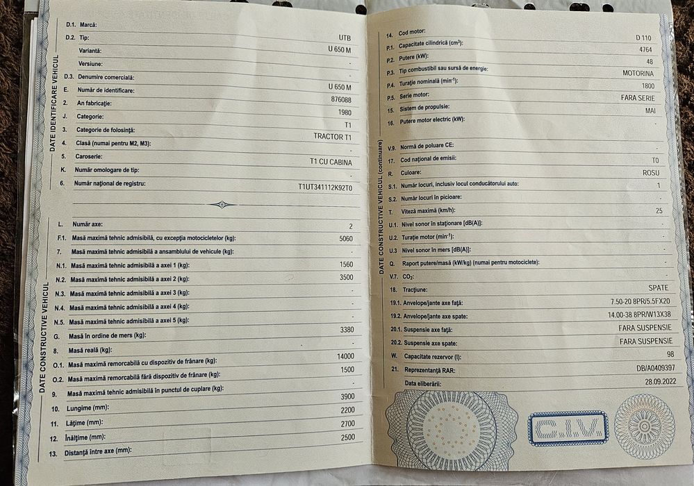 Tractor U650 cu utilaje