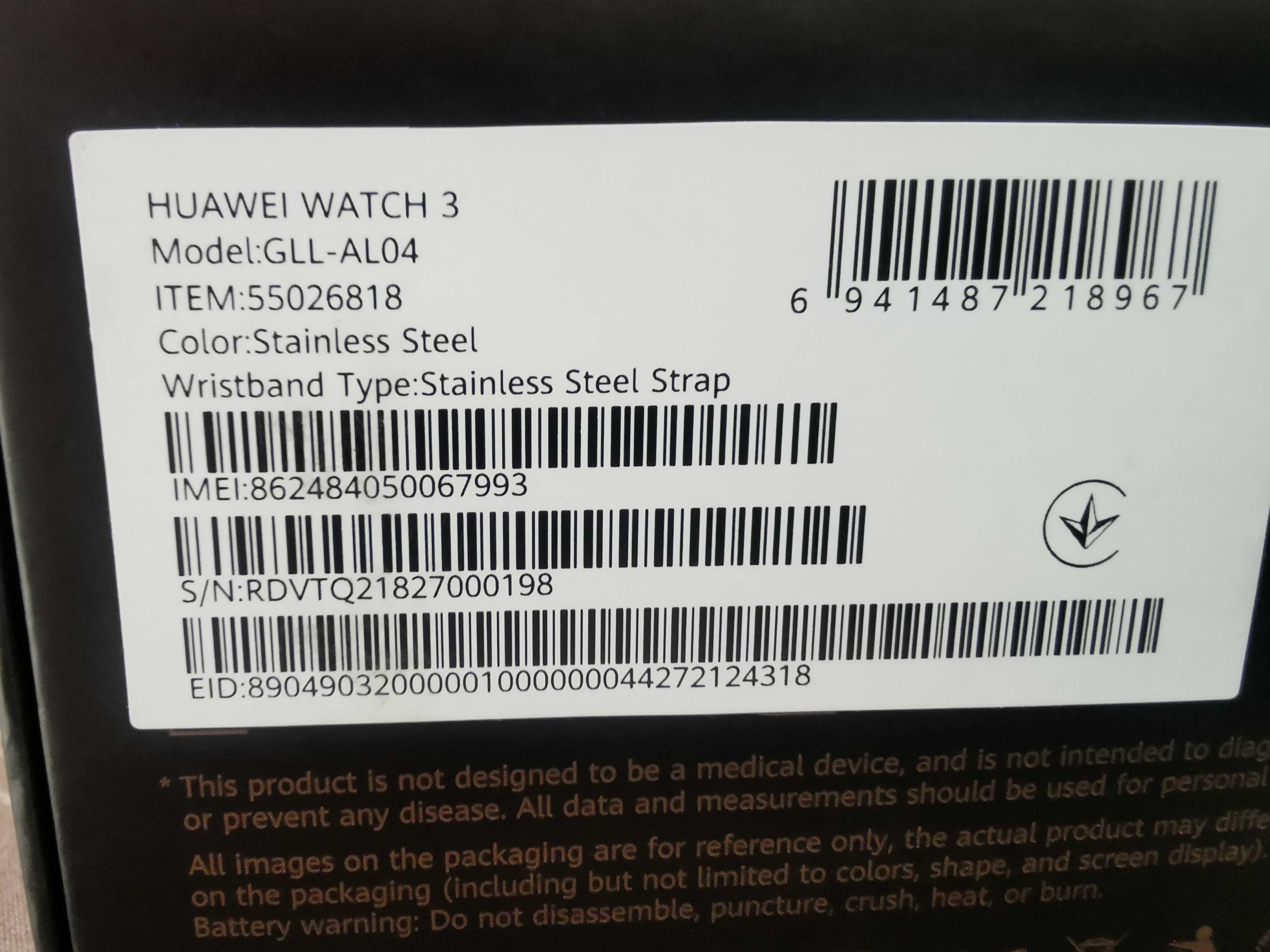 Huawei Watch 3 PRO LTE 46mm GLL-AL04 4G eSim Ceas Smart cu sim watch3