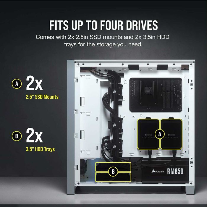 Carcasa Corsair 4000D Airflow Tempered Glass + 3 cooler RS120 ARGB PWM