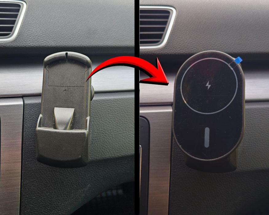 Suport magnetic MagSafe wireless 15W iPhone VW Golf Passat B6 B7 CC