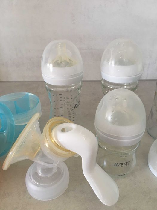 Комплект за новородено - Шишета стъкло, ръчна помпа, стерилизатор