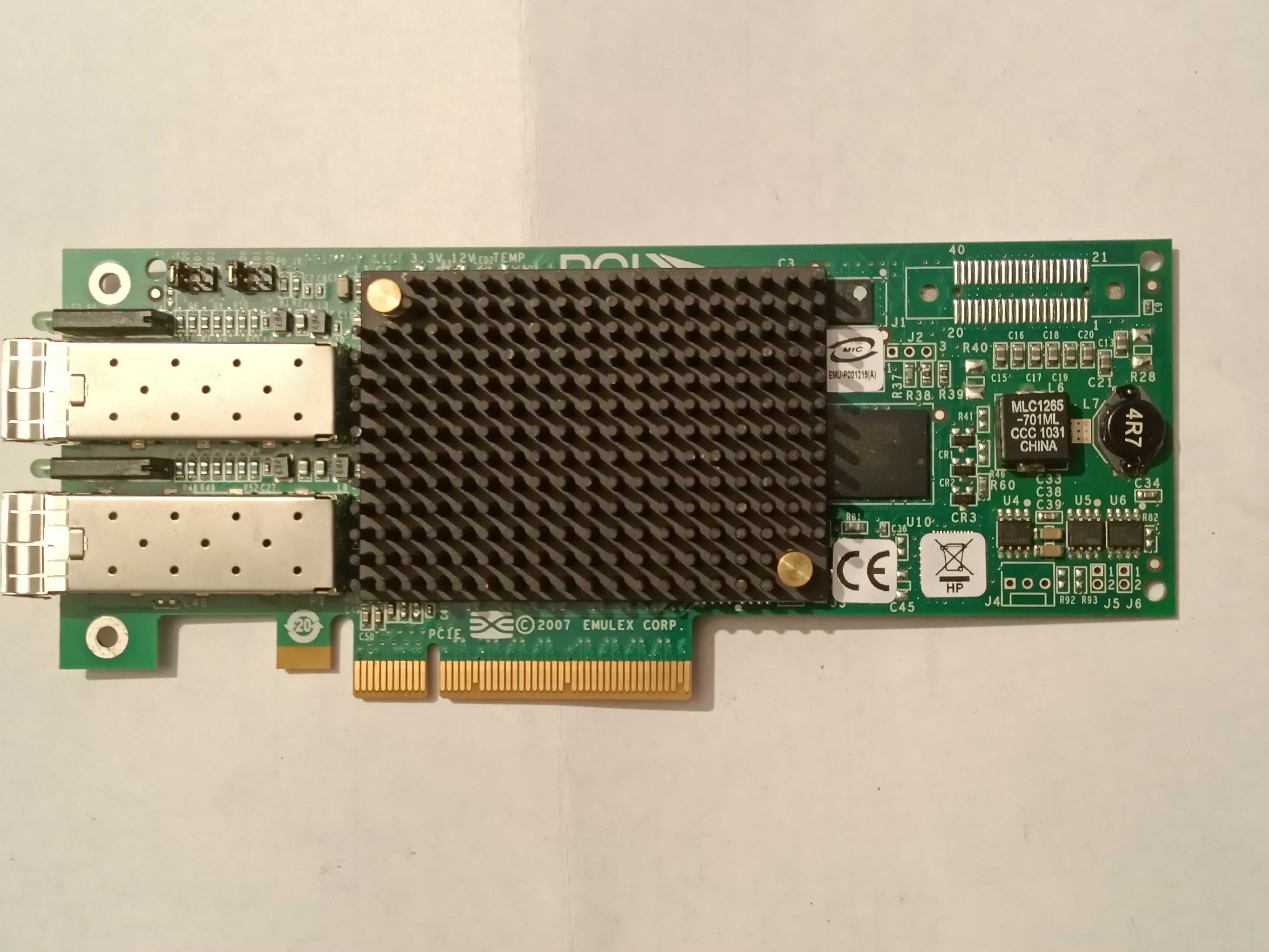 Продам двухпортовую оптическую сетевую карту "HBA Emulex LPE12002".