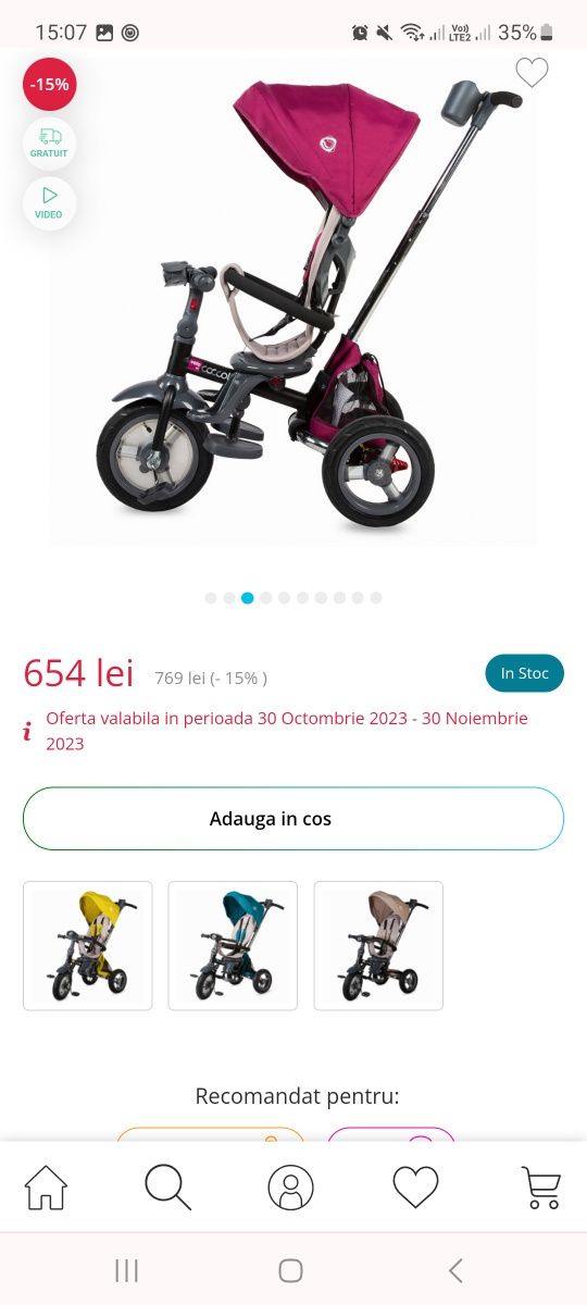 Vand tricicleta multifuncțională Coccolle Velo Air