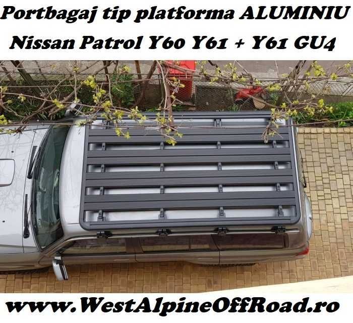 Portbagaj Nissan Patrol Y60 Y61 tip platforma ALUMINIU 125 x 220 cm