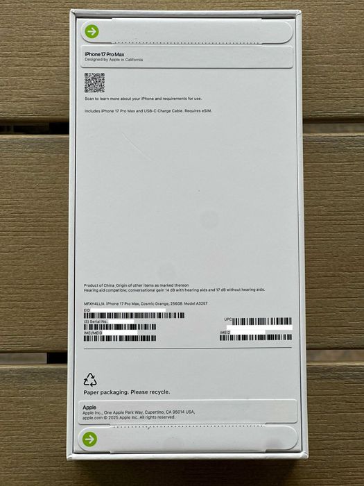 iPhone 17 Pro MAX 256GB eSim-внос от САЩ,Цвят: Оранжев/Цена - 2990 лв.