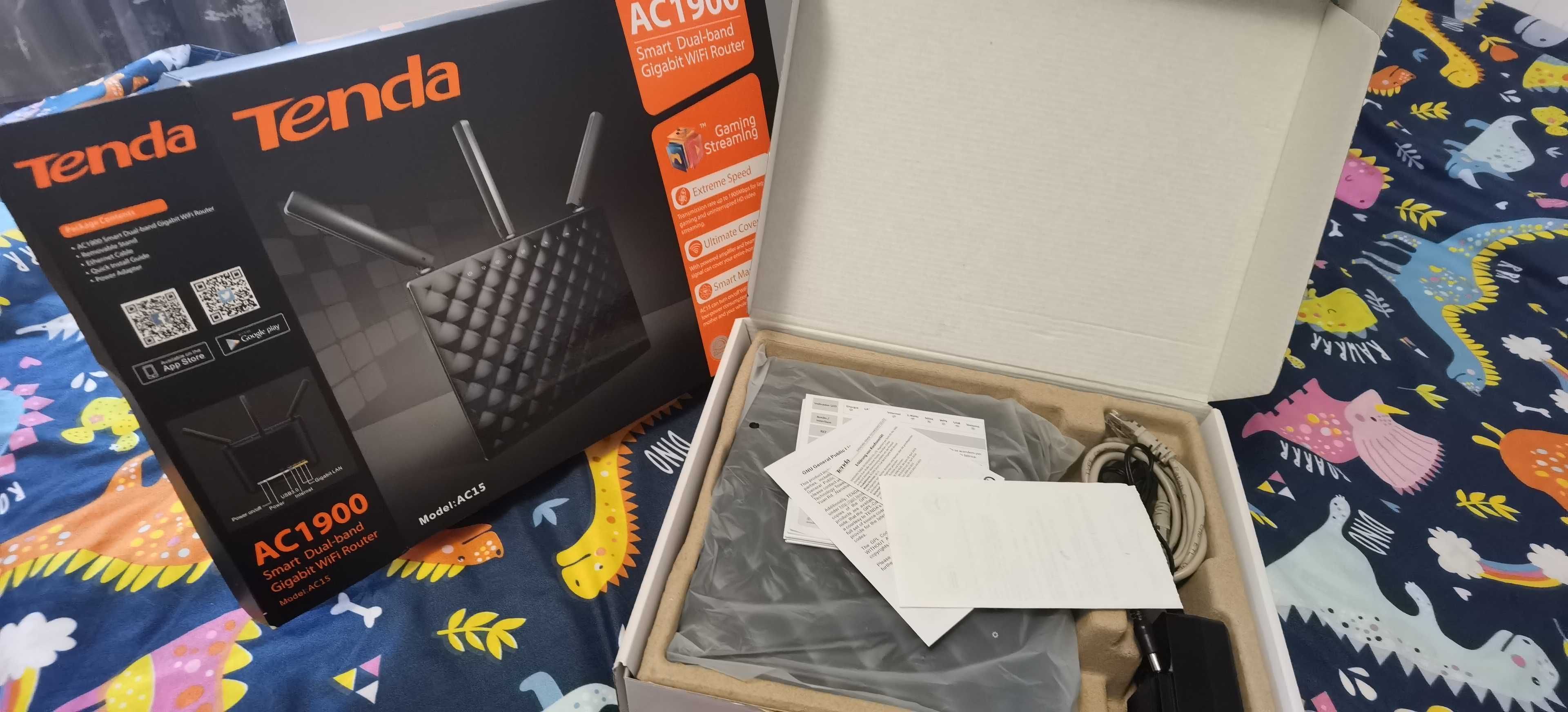 Router wireless Tenda AC15, AC 1900Mbps Dual-Band, 5G wifi