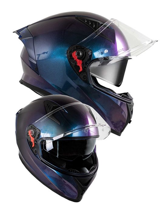 Casca moto NOUA Black Atom Albastru Cameleon marimi de la XS la XXL