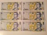 6 bancnote de 1000 de lei, emise de BNR in 1998
