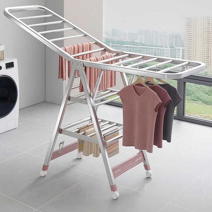 Suport pliabil metalic pentru uscat rufe 150x90x46 cm