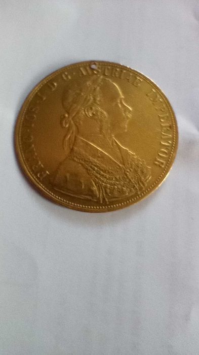 Златна  монета  4-австрийски  дуката  Франц  Йосиф - 1886г