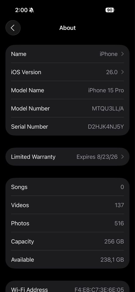 Apple iPhone 15 Pro, 256 GB, Natural Titanium