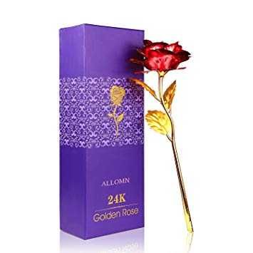 24K Gold Rose Златна роза Луксозен подарък за Св. Валентин , 8-ми март