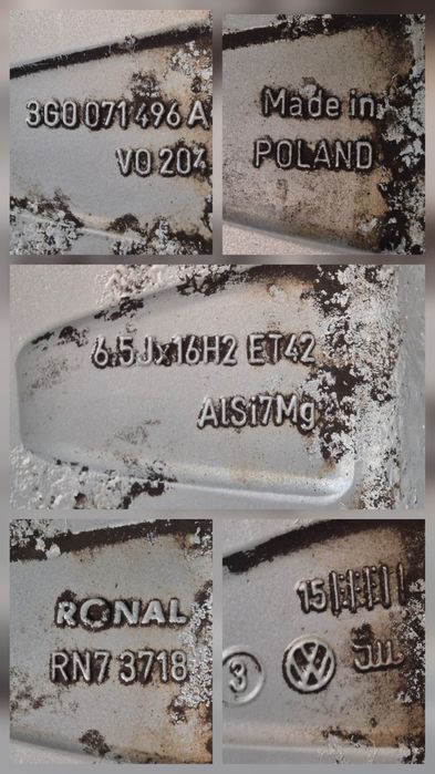 Оригинални джанти Фолксваген VW 16 цола 5х112 6.5J ET42 ц.о.57.1