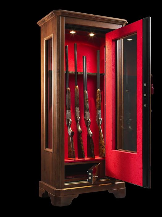 Dulap 11 arme cu vitrina, invelit in lemn masiv, Diamond