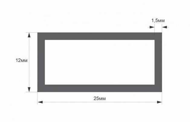 Прямоугольная труба, профиль прямоугольный, тюбинг