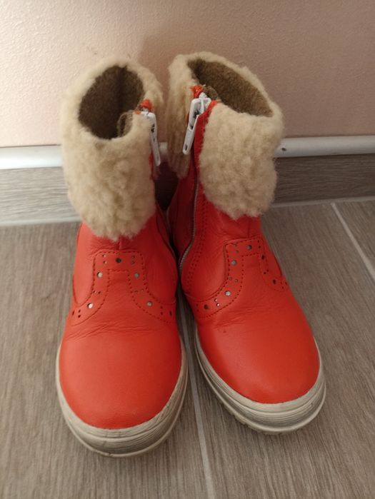 Детски топли зимни боти от естествена кожа