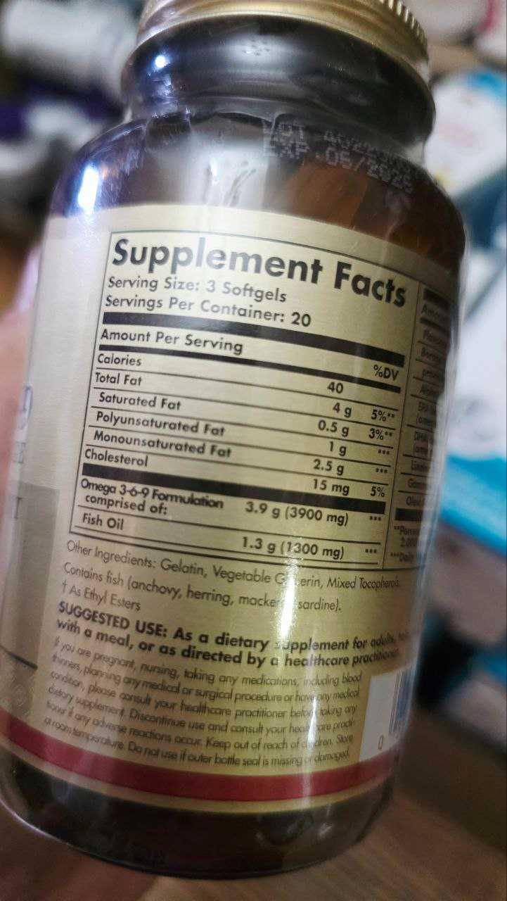 ДОСТАВКИ НЕТ Solgar Omega 3-6-9 , 60шт 170 000 MADE IN USA