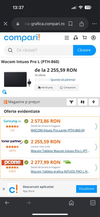 Tableta grafica wacom intuos pro