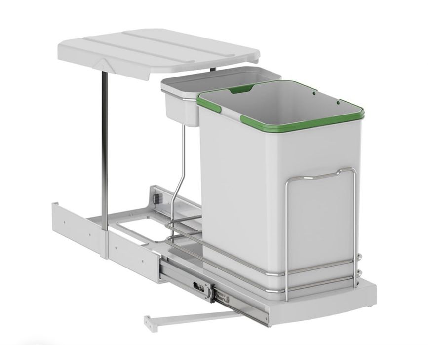 Кош за вграждане 16л+1л за врата 40 см сив STARAX