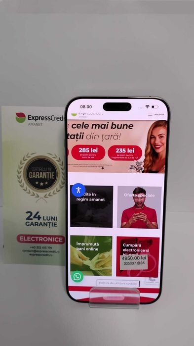 (AG 35) Telefon Iphone 16 Pro Max B.33503 / Garantie 2 ani/ 4950 lei