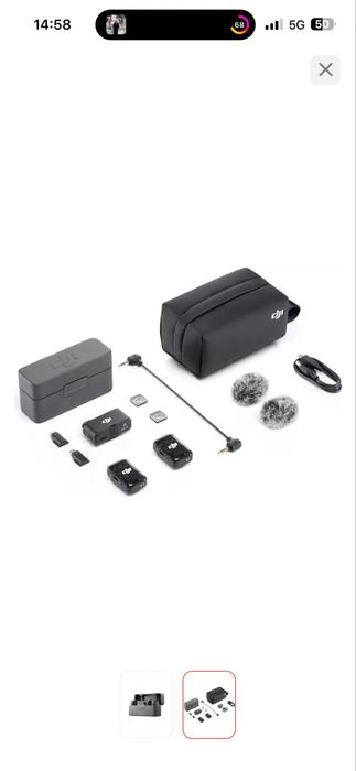 Микрофон DJI Mic 2 (2 TX + 1 RX + Charging Case) черный