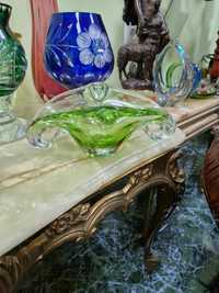 Уникална антикварна колекционерска белгийска кристална купа Val Saint