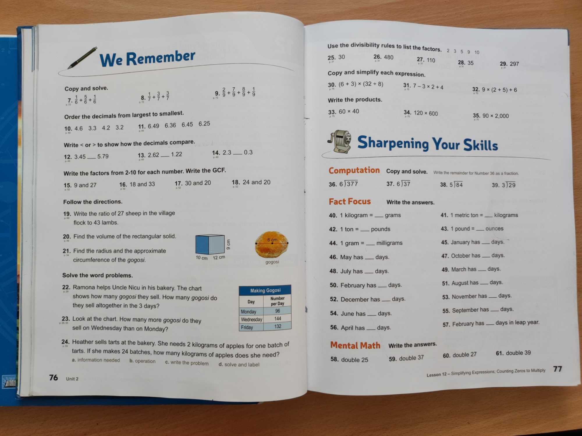 Manual carte culegere și răspunsuri matematica cl V in engleza CLA