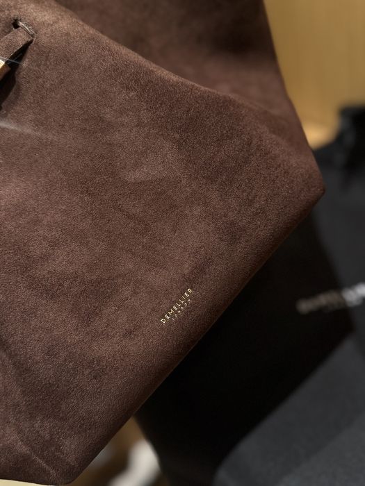 Demellier дамска чанта кафяв велур