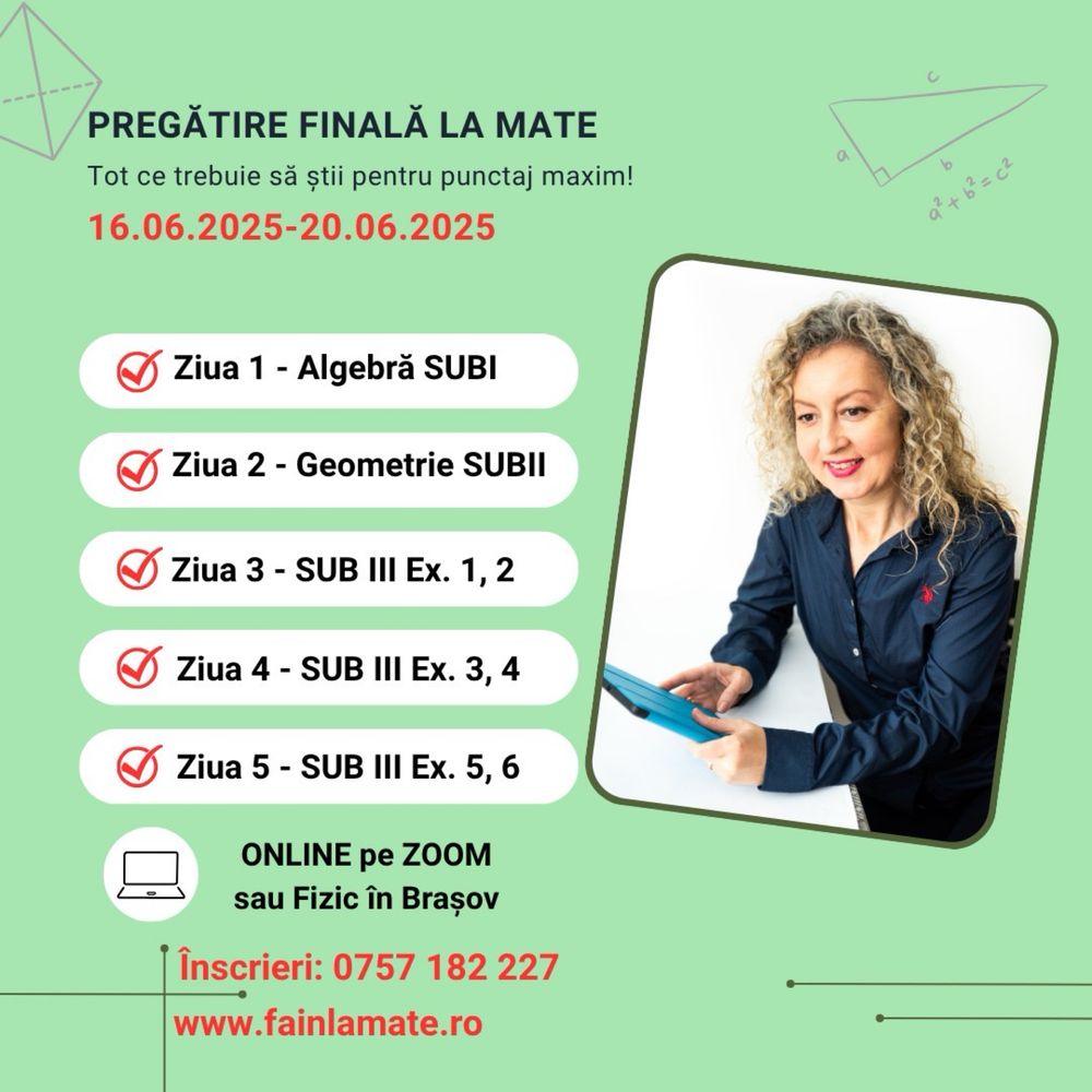 Meditatii matematica pregatire Brasov 5-8 Evaluare Nation FAIN LA MATE