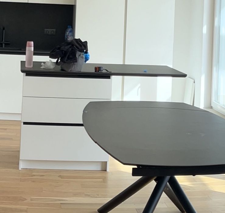 Нов кухненски остров с чекмеджета, бял мат (МДФ)