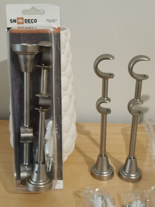 Console duble metalice nichel satinat 25/16 (set 2 buc) - 3 seturi