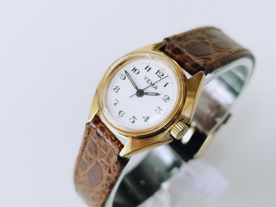 Ceas Mecanic Yema Franta Dama , Placat cu aur.