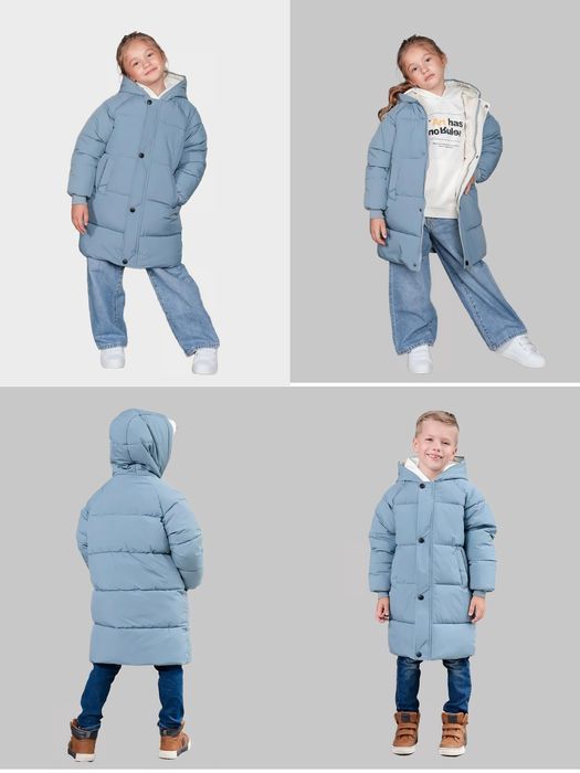 Детская куртка 4-9 лет пуховик зимний для девочек и мальчиков зимний