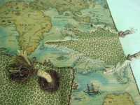 Гобелен Картина  Италия Карта  100% Хлопок с кистями и Кожа печатью