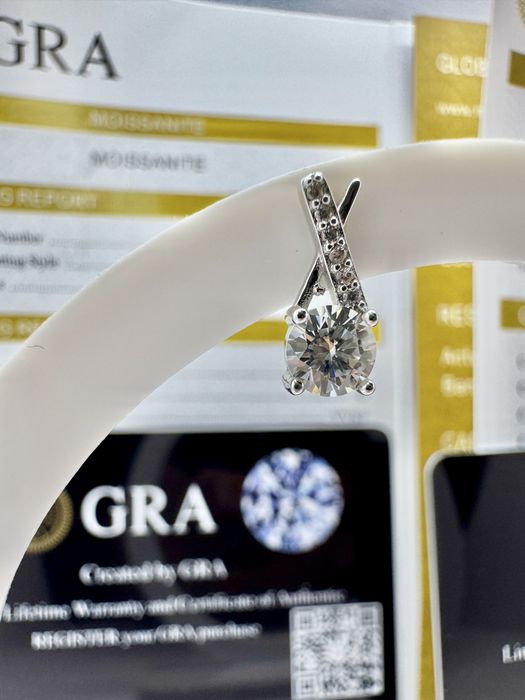 Сребърни обеци с мойсанит (Диамант) 0.5 карата