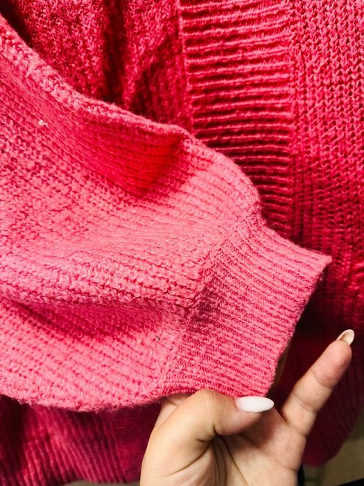 Cardigan roz bonbon din lână