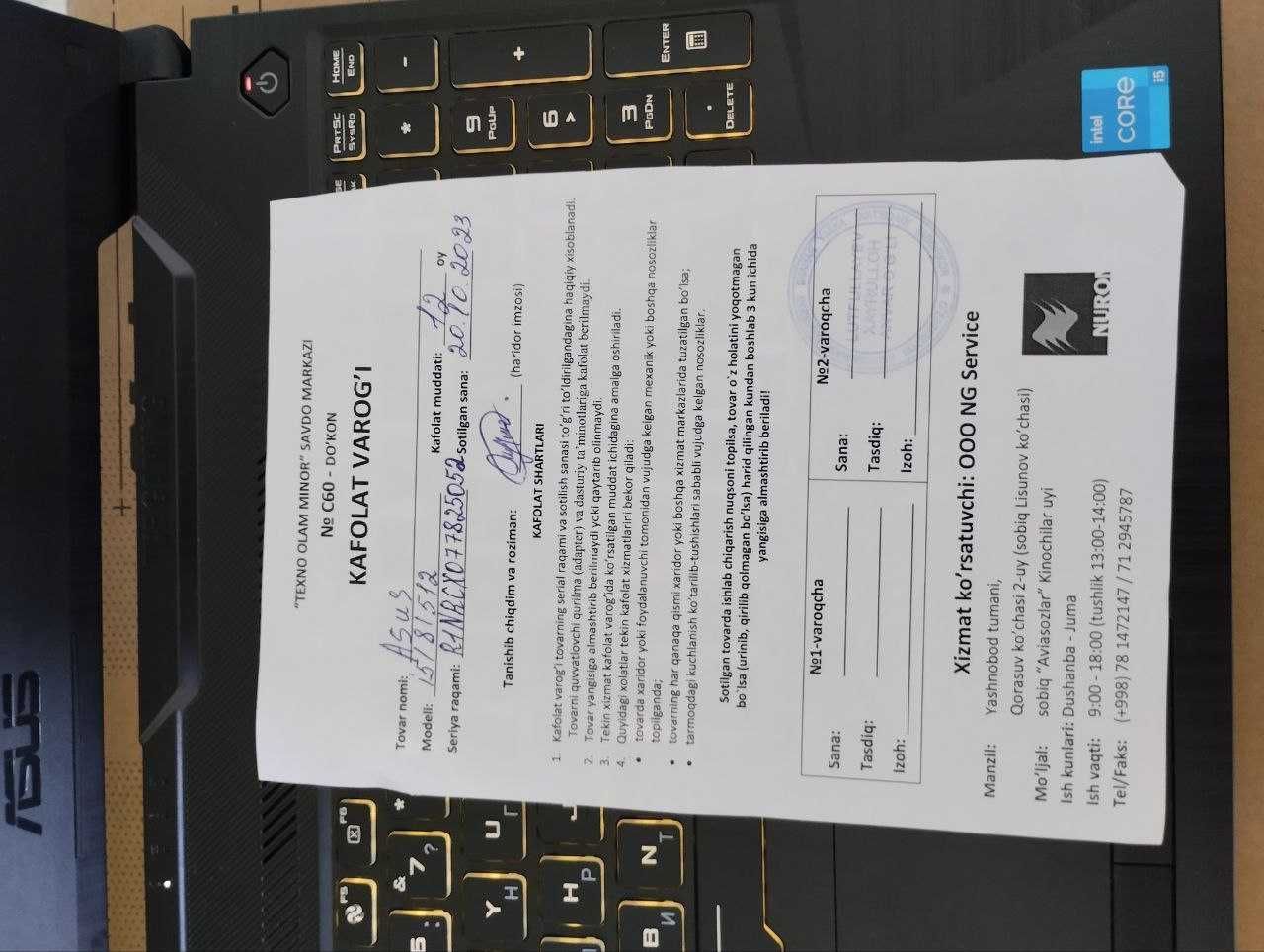 ASUS TUF GAMING F15 МИШКА 2E rgb под цветком