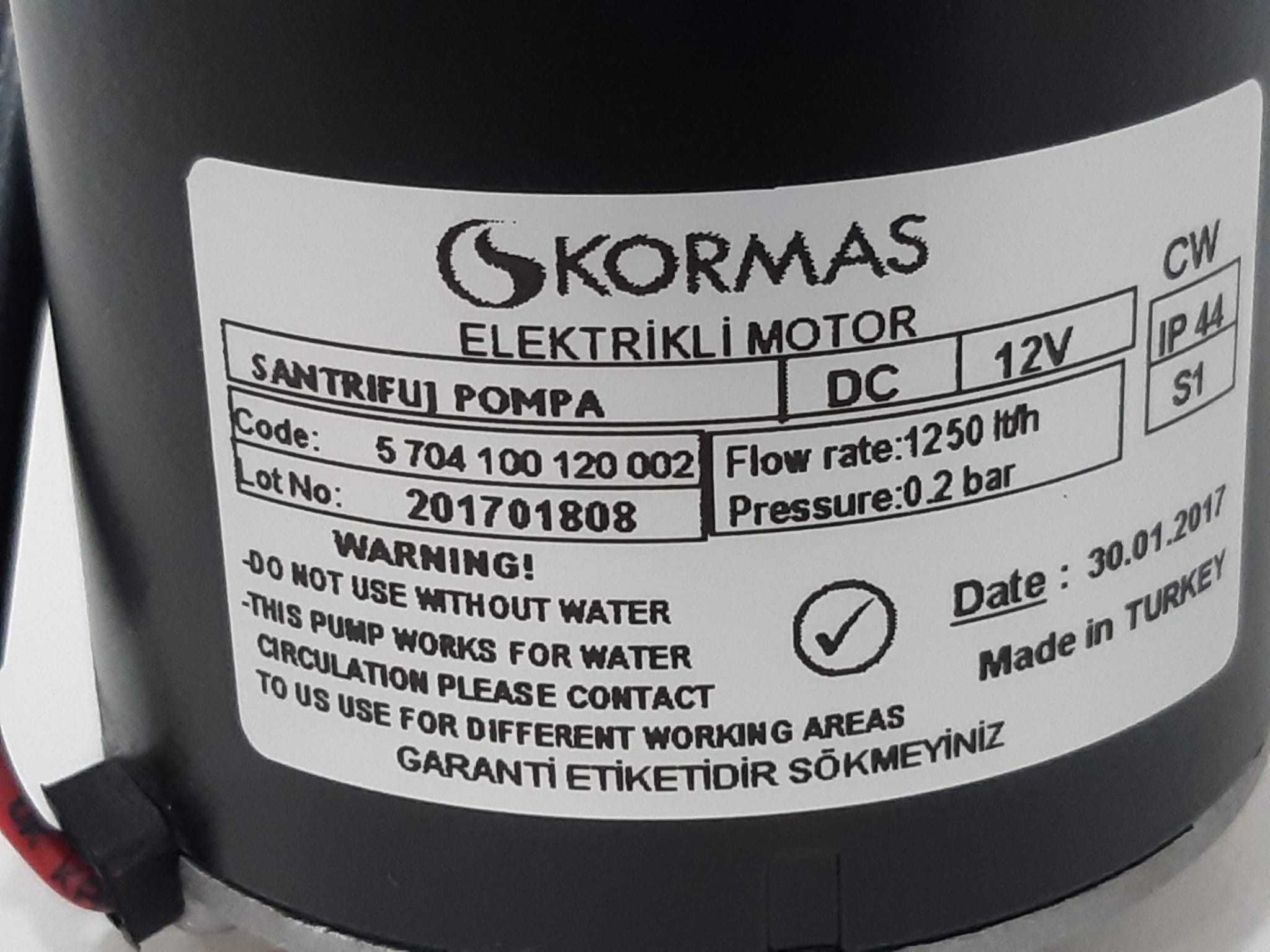 Pompa de apa Kormas 12 V pentru sirocou