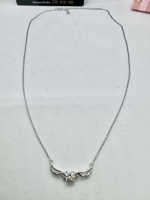 Сребърно колие с мойсанит (Диамант) 0.5 карата