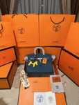 Geanta Hermes Birkin 35cm Jeans Blue/Piele naturala/Punga/Cutie Hermes